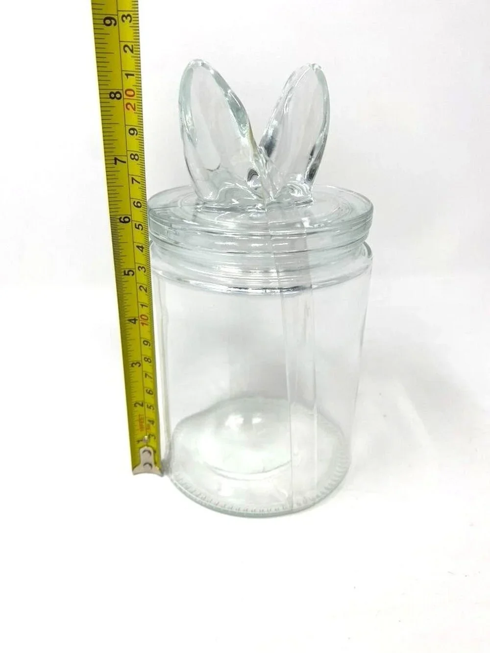 Target 2026 Clear Glass Canister Jar Bunny Ears Lid Storage Decor